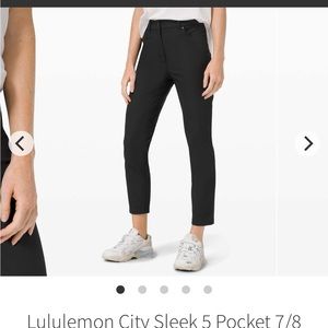 Lululemon City Sleek 5 Pocket 7/8 Pant in black